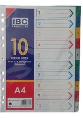 IBC Divider Plastic Colour 1-10 A4